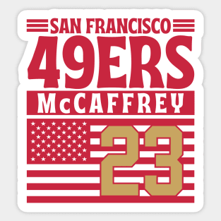 San Francisco 49ERS McCaffrey 23 American Flag Football Sticker